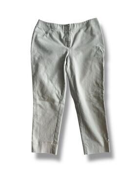 Chico's Size 2 Women's Khaki Chino Beige Straight Leg Crop Pants Comfortable